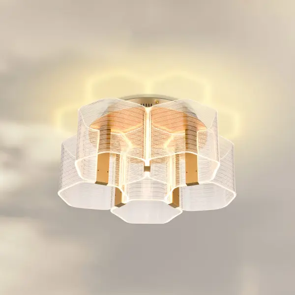 Kenzo LED 5-Light Flush Mount in Vintage Brass - Image 21