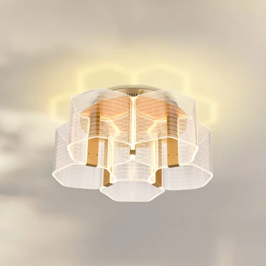 Kenzo LED 5-Light Flush Mount in Vintage Brass - Image 21