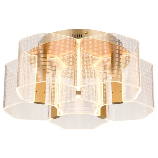 Kenzo LED 5-Light Flush Mount in Vintage Brass - Image 4