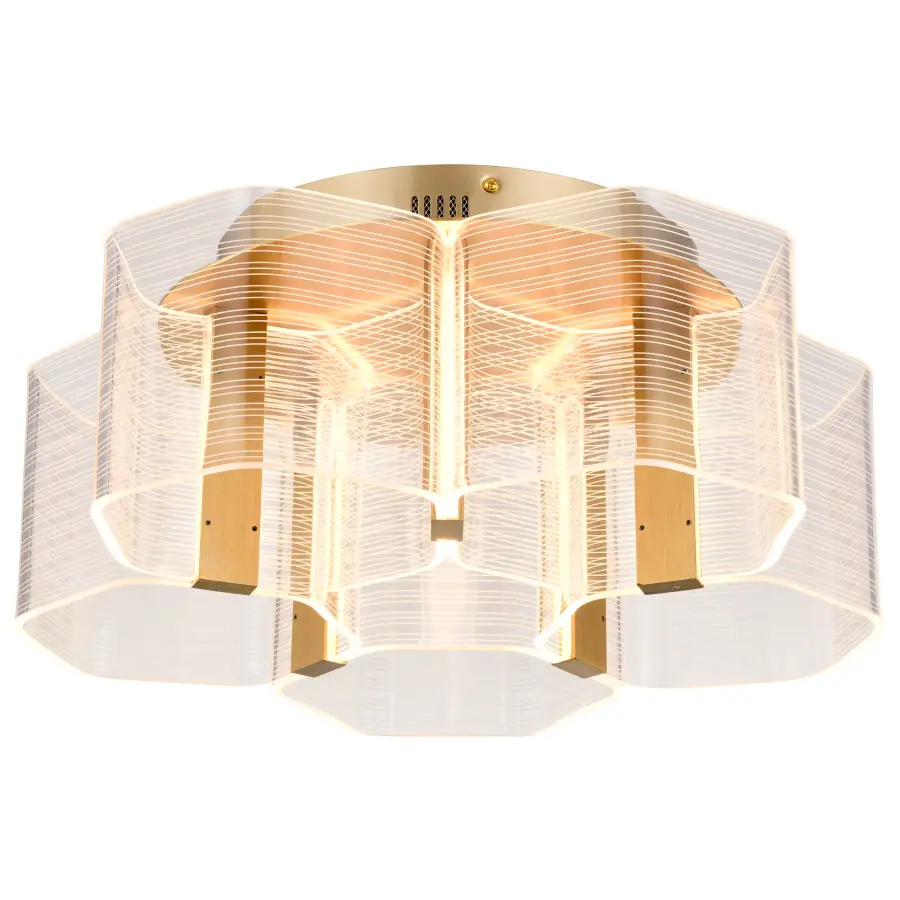 Kenzo LED 5-Light Flush Mount in Vintage Brass - Image 4