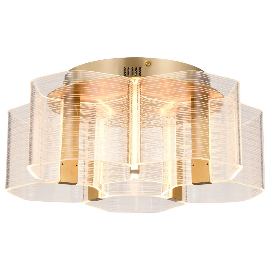 Kenzo LED 5-Light Flush Mount in Vintage Brass - Image 5