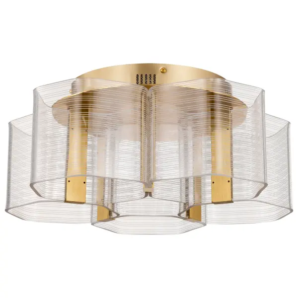 Kenzo LED 5-Light Flush Mount in Vintage Brass - Image 6