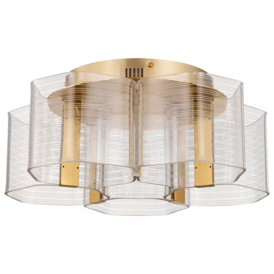 Kenzo LED 5-Light Flush Mount in Vintage Brass - Image 6