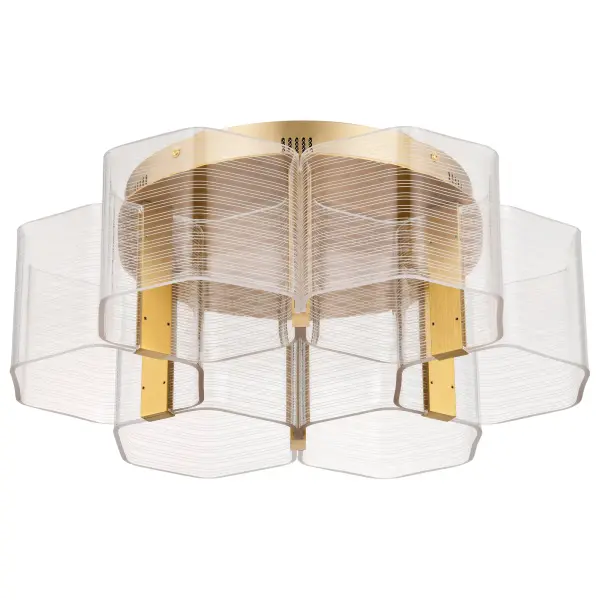 Kenzo LED 6-Light Flush Mount in Vintage Brass - Image 1