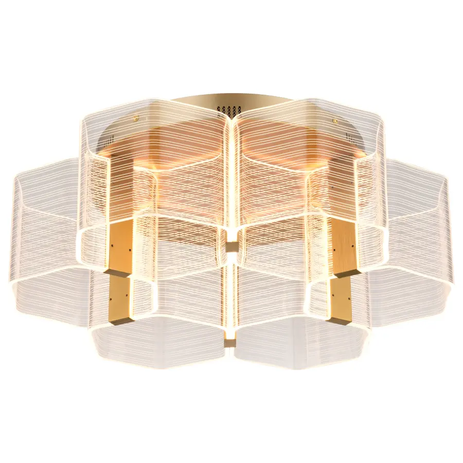 Kenzo LED 6-Light Flush Mount in Vintage Brass - Image 2