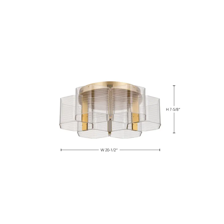 Kenzo LED 6-Light Flush Mount in Vintage Brass - Image 16