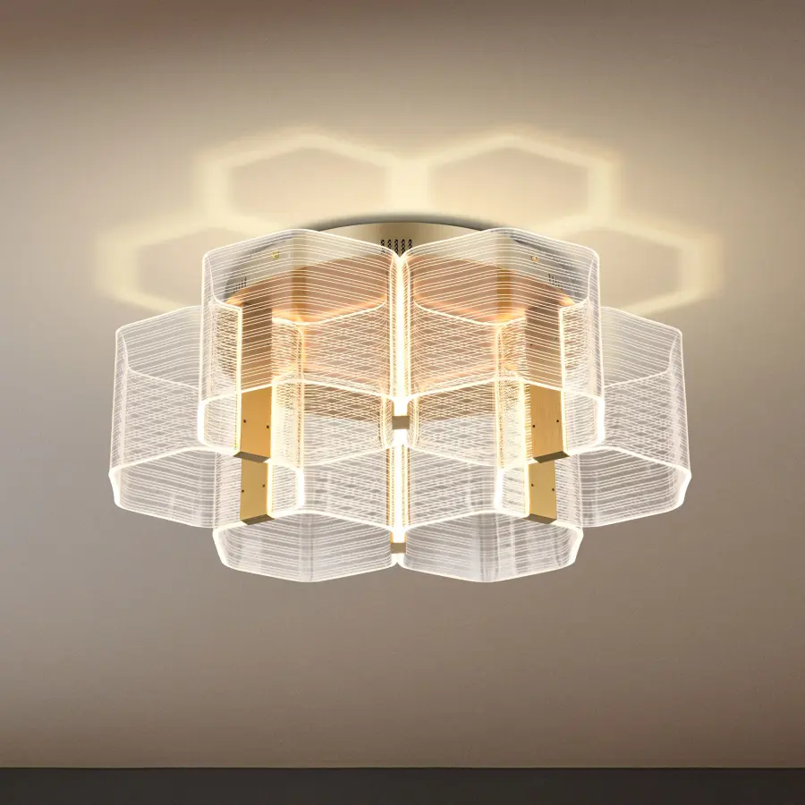 Kenzo LED 6-Light Flush Mount in Vintage Brass - Image 18