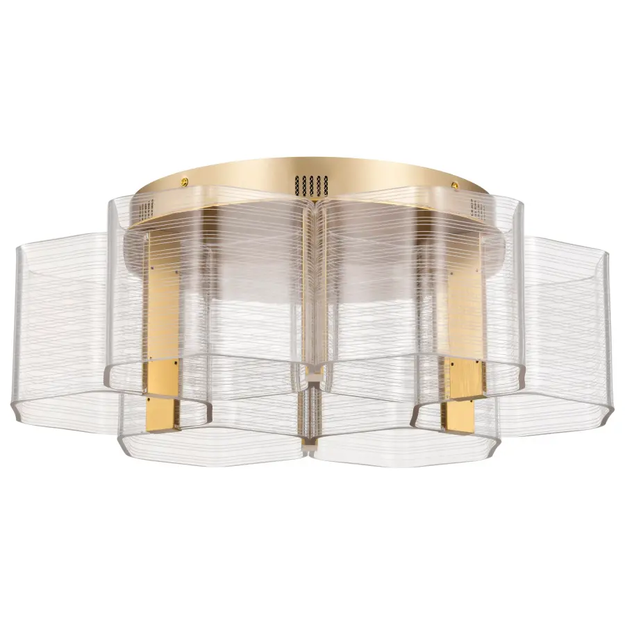 Kenzo LED 6-Light Flush Mount in Vintage Brass - Image 3