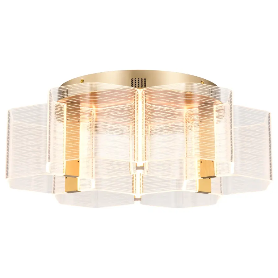 Kenzo LED 6-Light Flush Mount in Vintage Brass - Image 4