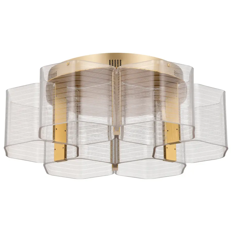 Kenzo LED 6-Light Flush Mount in Vintage Brass - Image 5