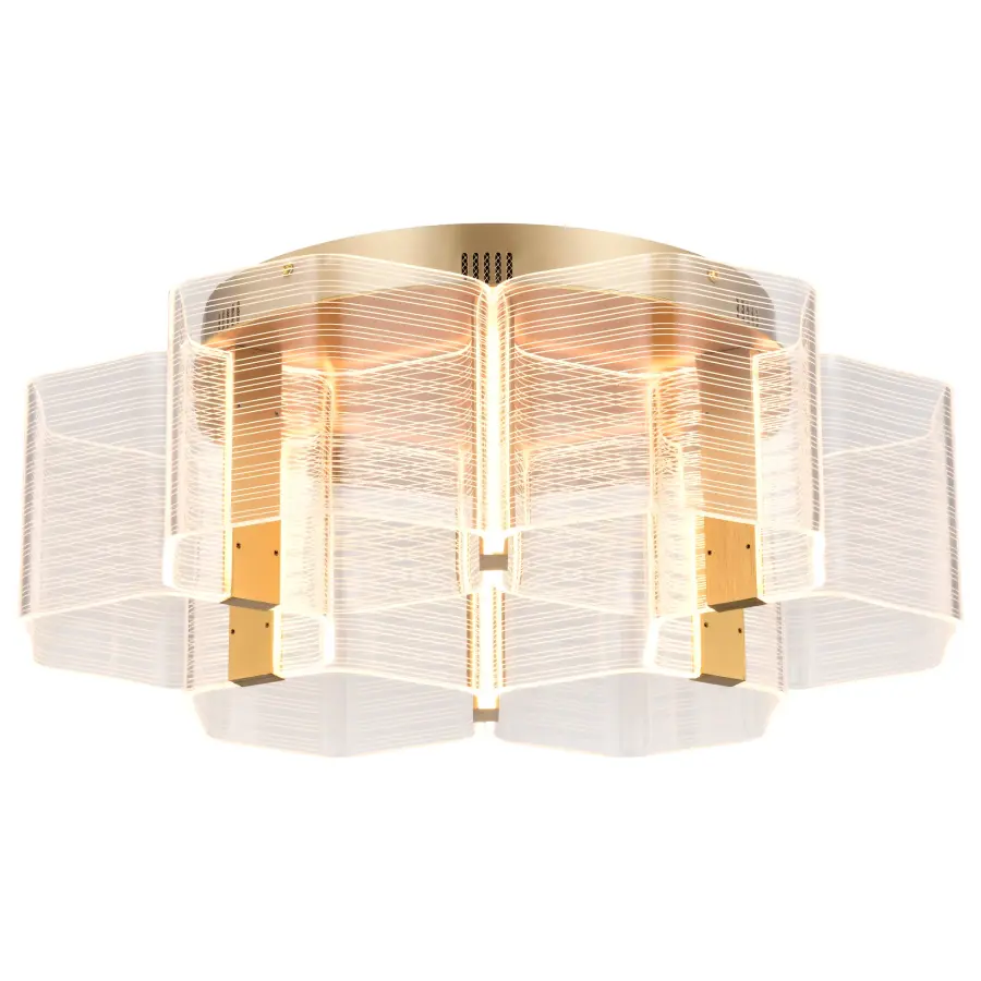 Kenzo LED 6-Light Flush Mount in Vintage Brass - Image 6