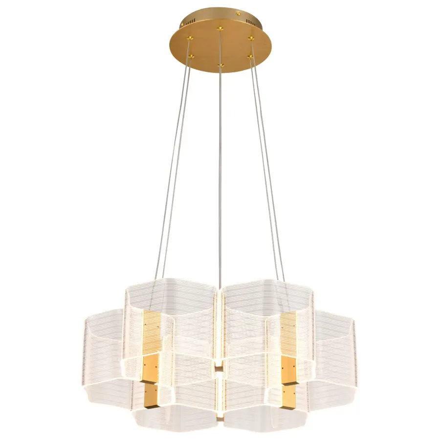 Kenzo LED 6-Light Chandelier in Polished Anodized Bronze - Image 2