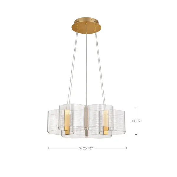 Kenzo LED 6-Light Chandelier in Polished Anodized Bronze - Image 15
