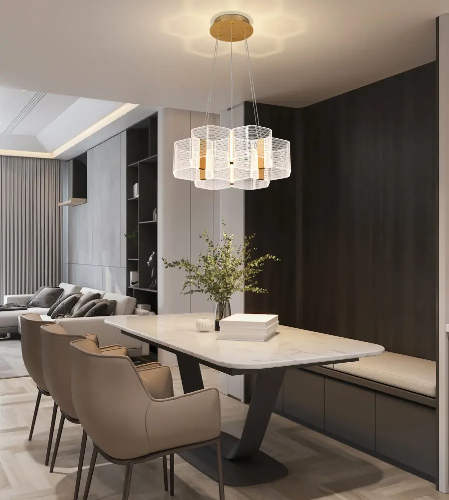 Kenzo LED 6-Light Chandelier in Polished Anodized Bronze - Image 16