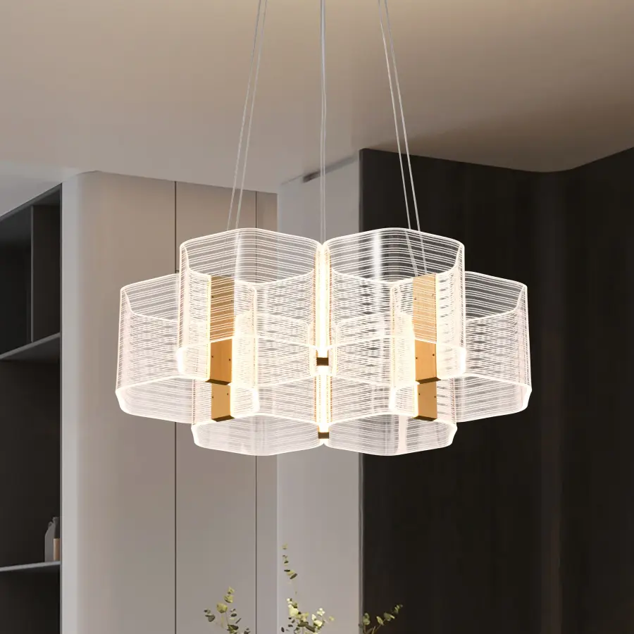 Kenzo LED 6-Light Chandelier in Polished Anodized Bronze - Image 17