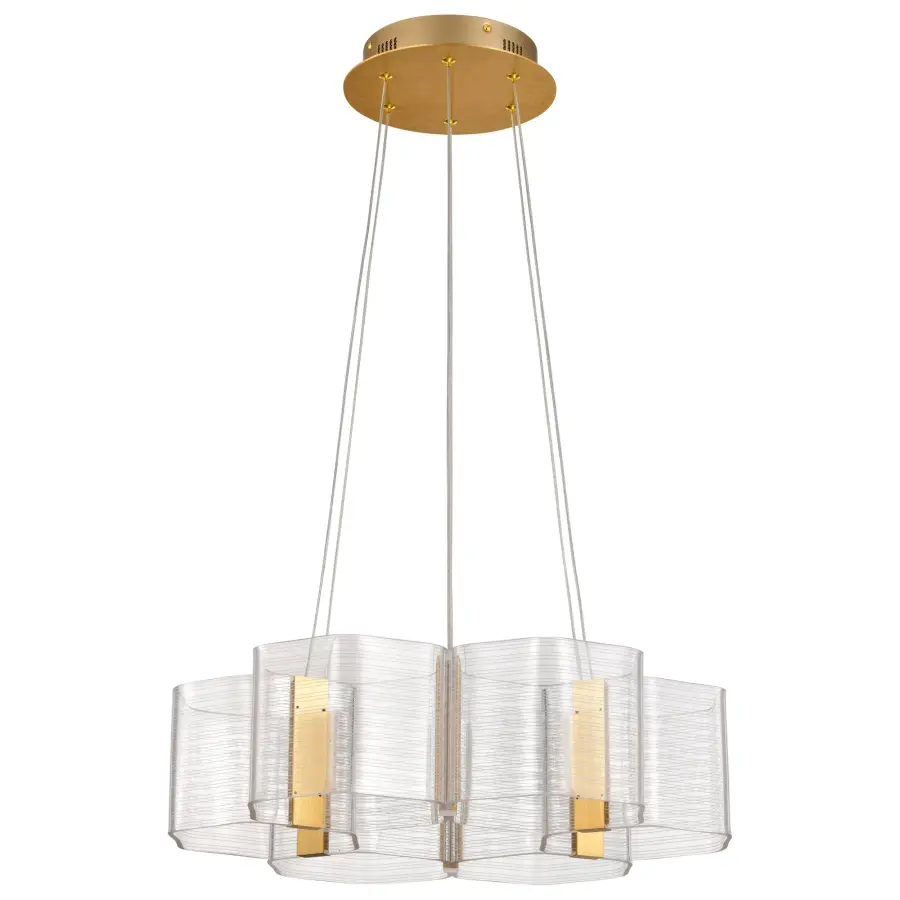 Kenzo LED 6-Light Chandelier in Polished Anodized Bronze - Image 3