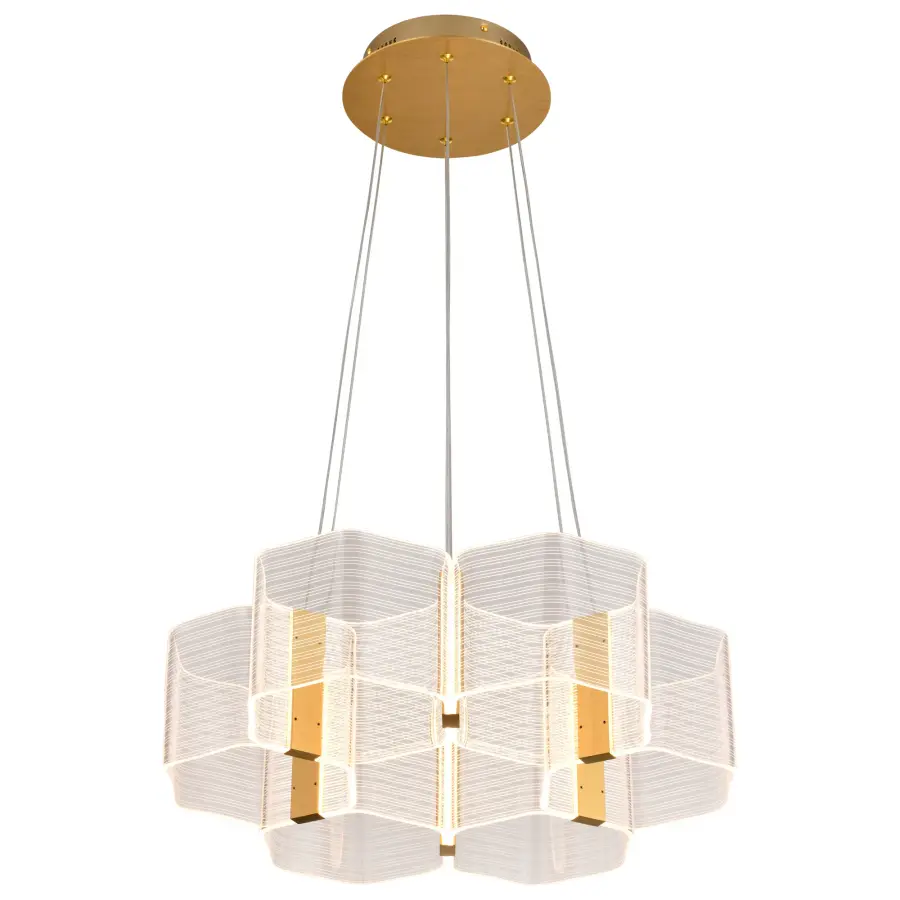 Kenzo LED 6-Light Chandelier in Polished Anodized Bronze - Image 6