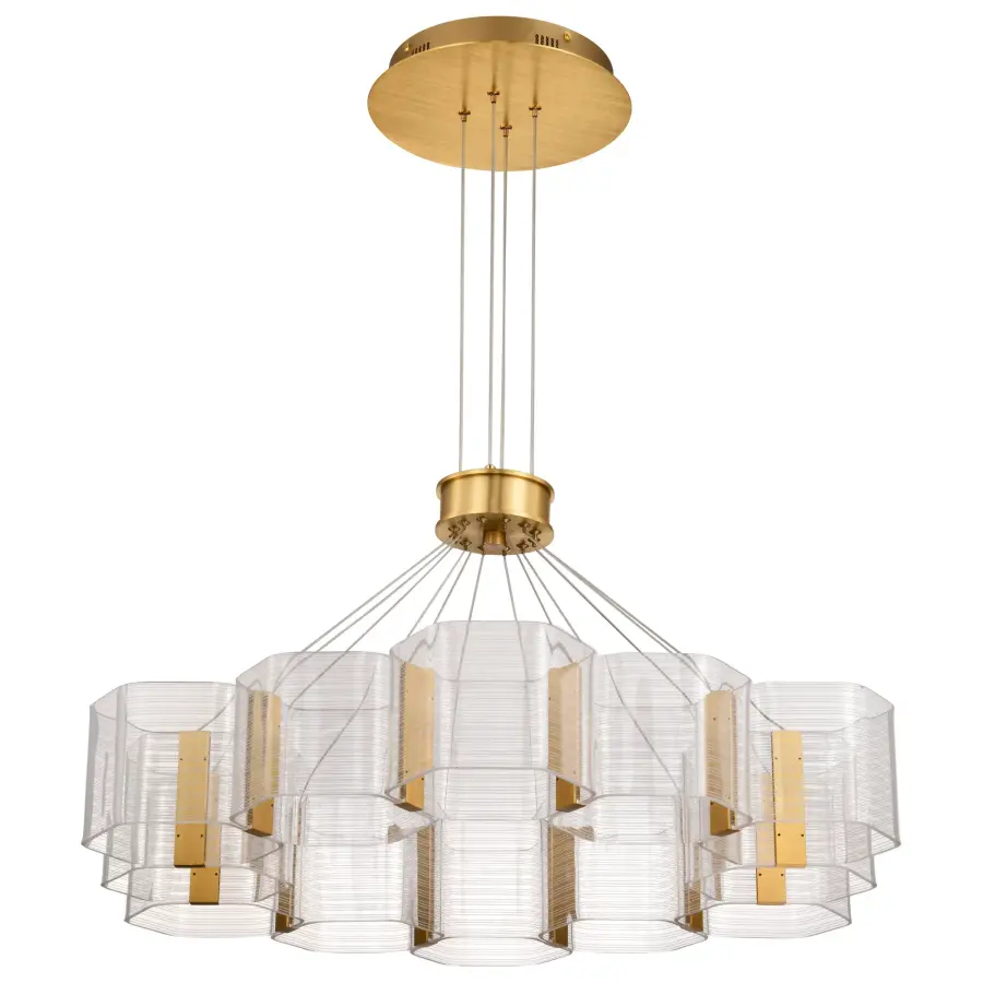 Kenzo LED 12-Light Chandelier in Polished Anodized Bronze - Image 1