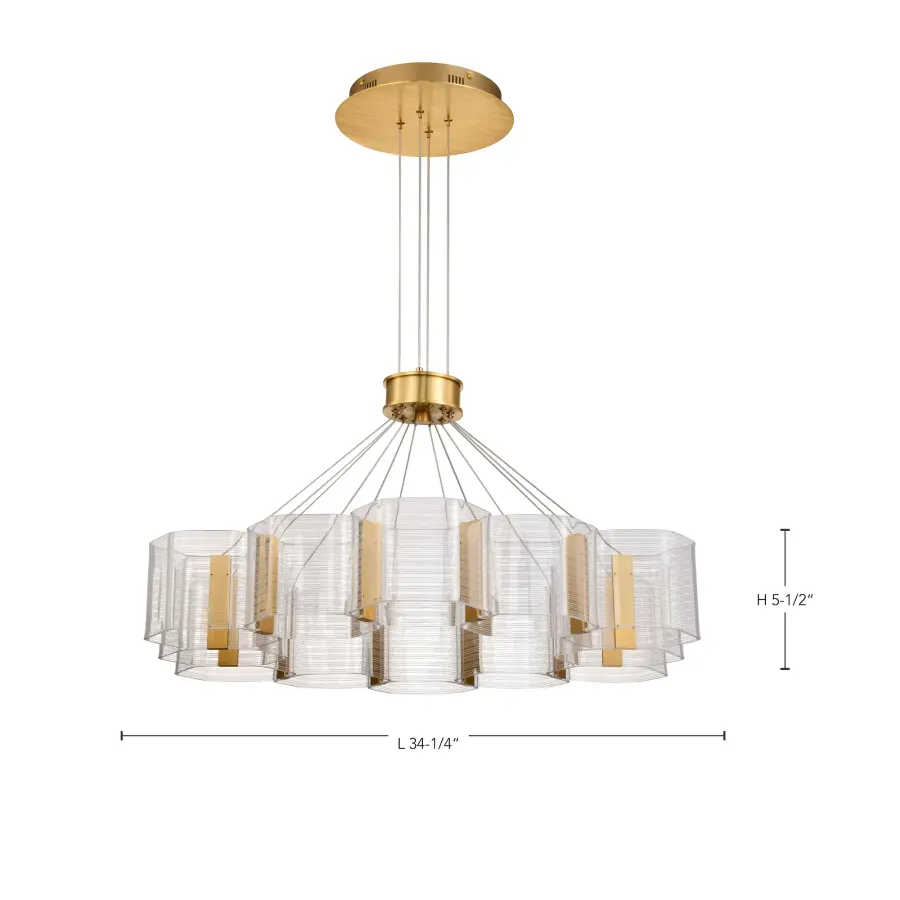 Kenzo LED 12-Light Chandelier in Polished Anodized Bronze - Image 16