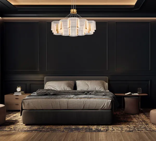 Kenzo LED 12-Light Chandelier in Polished Anodized Bronze - Image 17