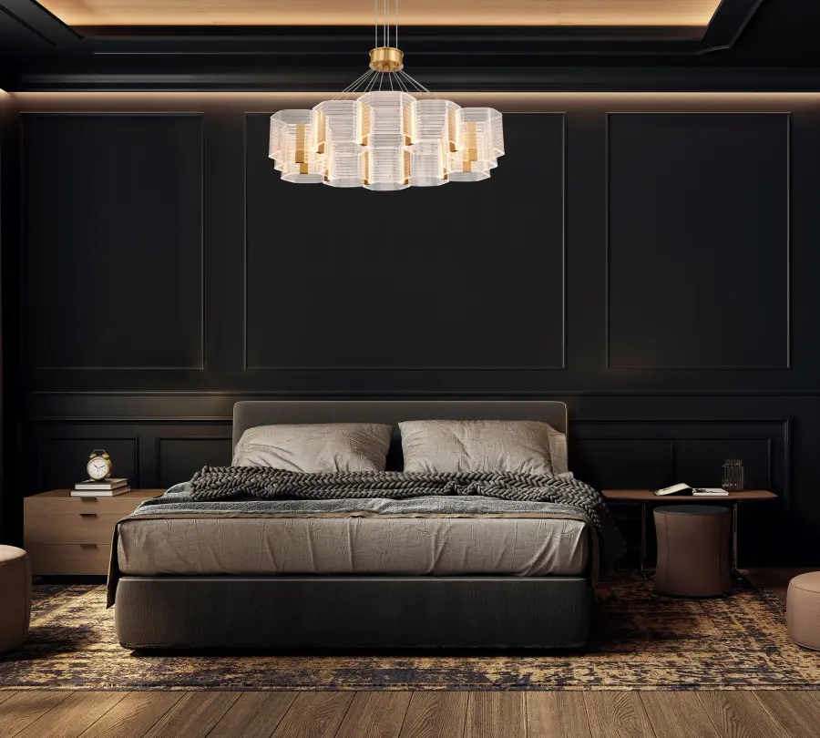 Kenzo LED 12-Light Chandelier in Polished Anodized Bronze - Image 17