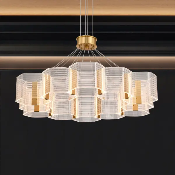 Kenzo LED 12-Light Chandelier in Polished Anodized Bronze - Image 18