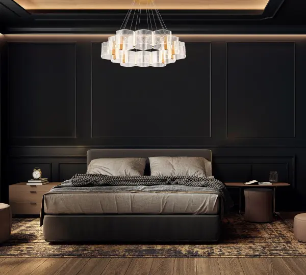 Kenzo LED 12-Light Chandelier in Polished Anodized Bronze - Image 19