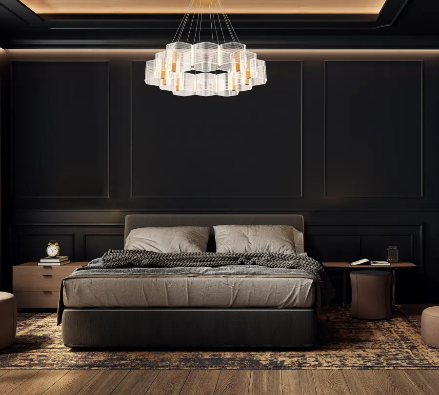 Kenzo LED 12-Light Chandelier in Polished Anodized Bronze - Image 19