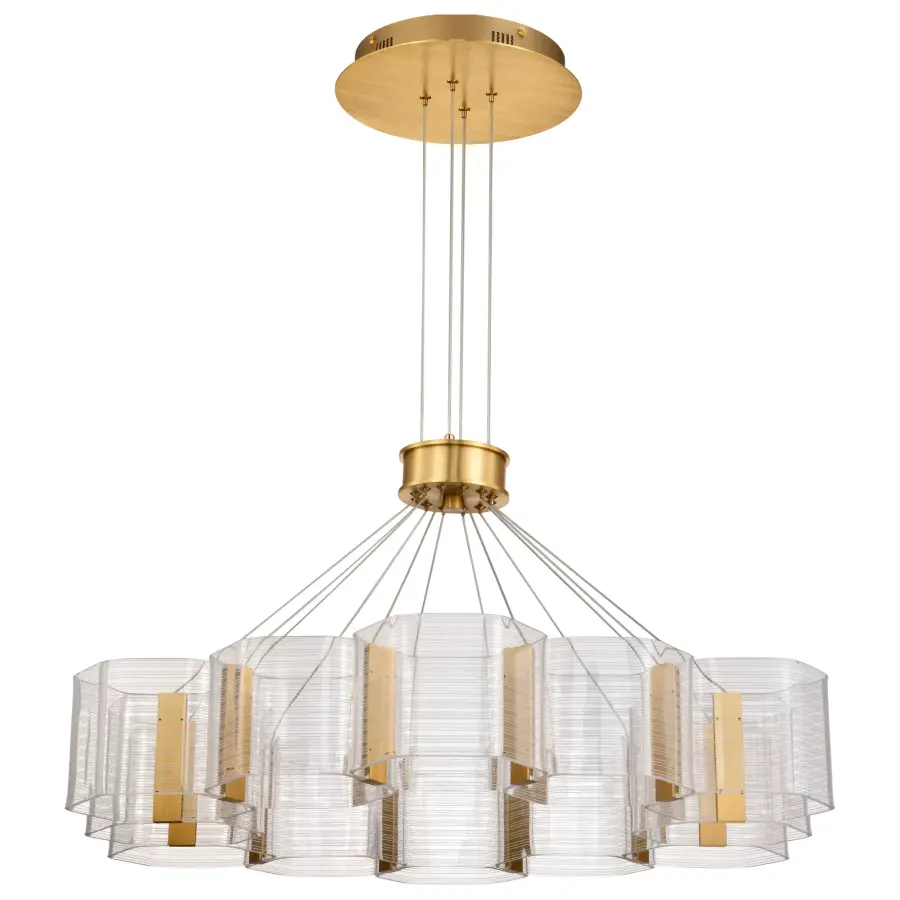 Kenzo LED 12-Light Chandelier in Polished Anodized Bronze - Image 3