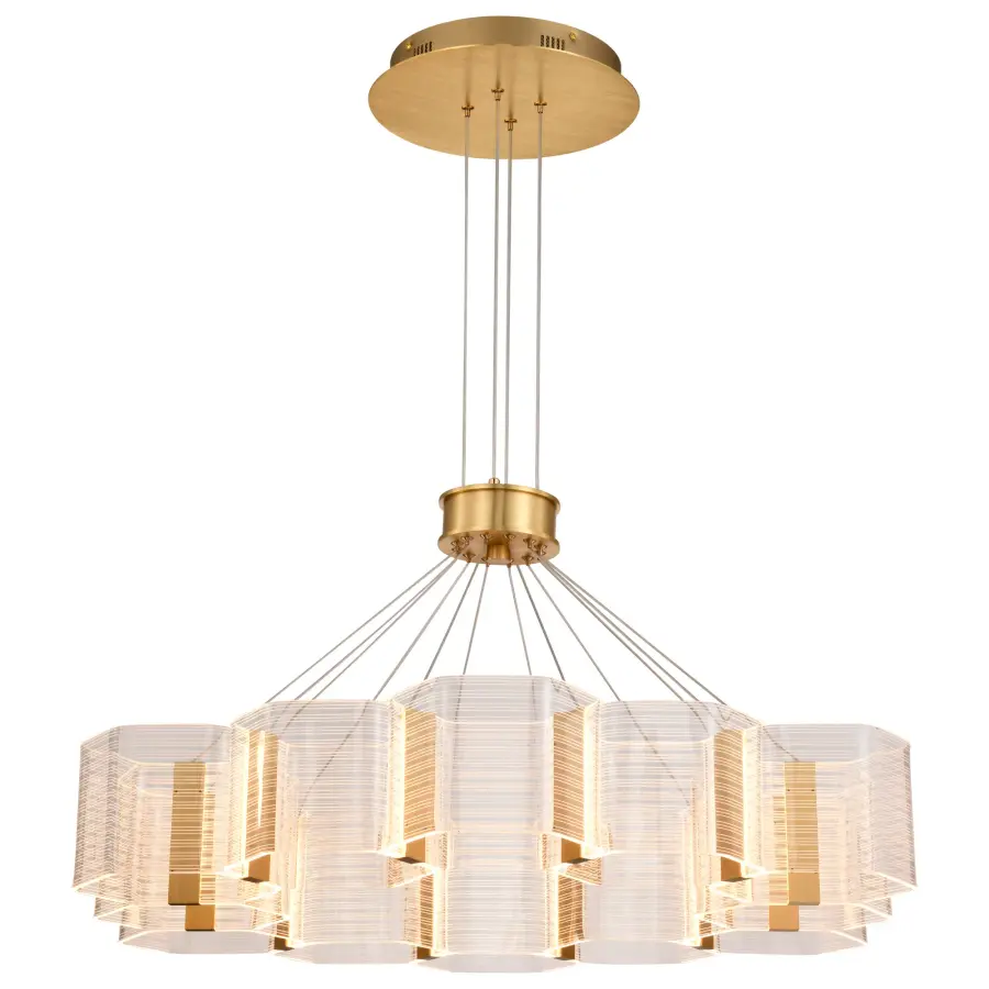 Kenzo LED 12-Light Chandelier in Polished Anodized Bronze - Image 4