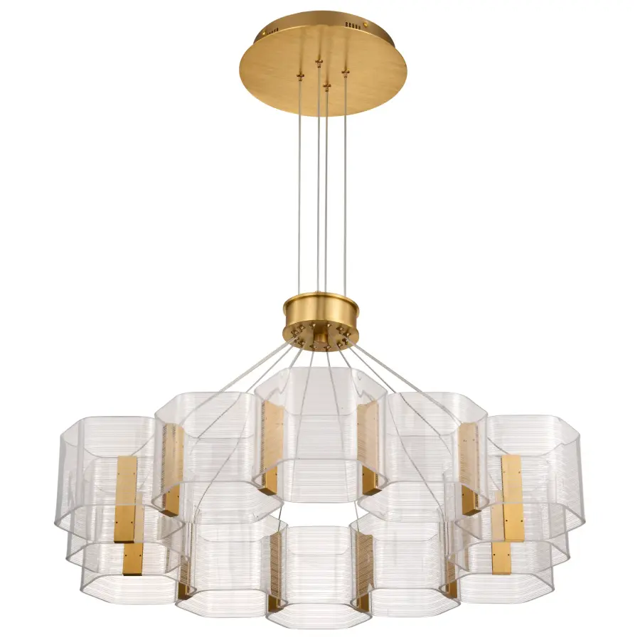 Kenzo LED 12-Light Chandelier in Polished Anodized Bronze - Image 5