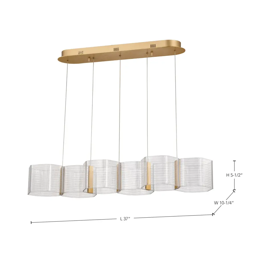 Kenzo LED 6-Light Island Pendant in Polished Anodized Bronze - Image 17