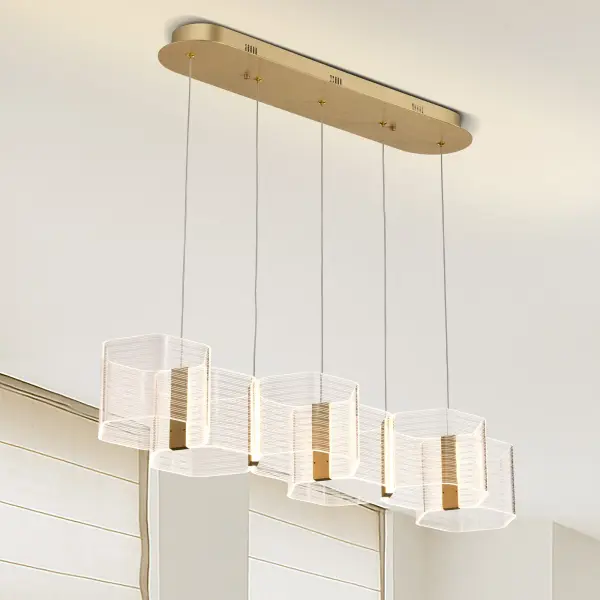 Kenzo LED 6-Light Island Pendant in Polished Anodized Bronze - Image 19
