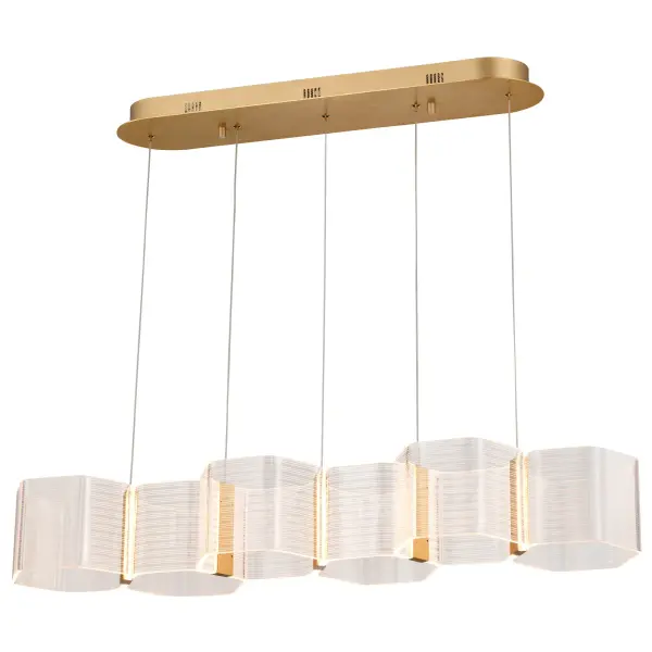 Kenzo LED 6-Light Island Pendant in Polished Anodized Bronze - Image 4