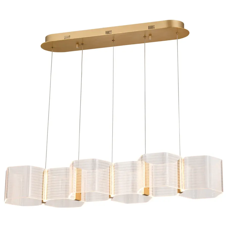 Kenzo LED 6-Light Island Pendant in Polished Anodized Bronze - Image 4