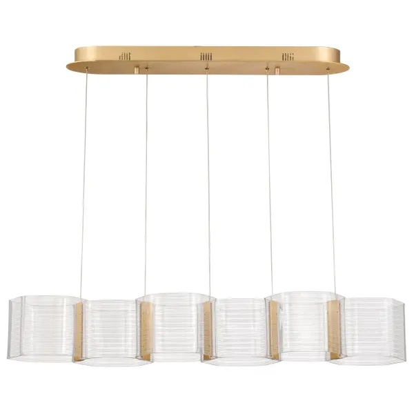 Kenzo LED 6-Light Island Pendant in Polished Anodized Bronze - Image 5
