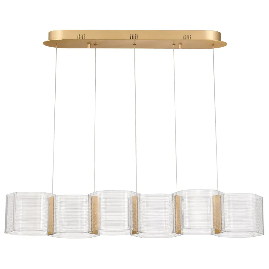 Kenzo LED 6-Light Island Pendant in Polished Anodized Bronze - Image 5