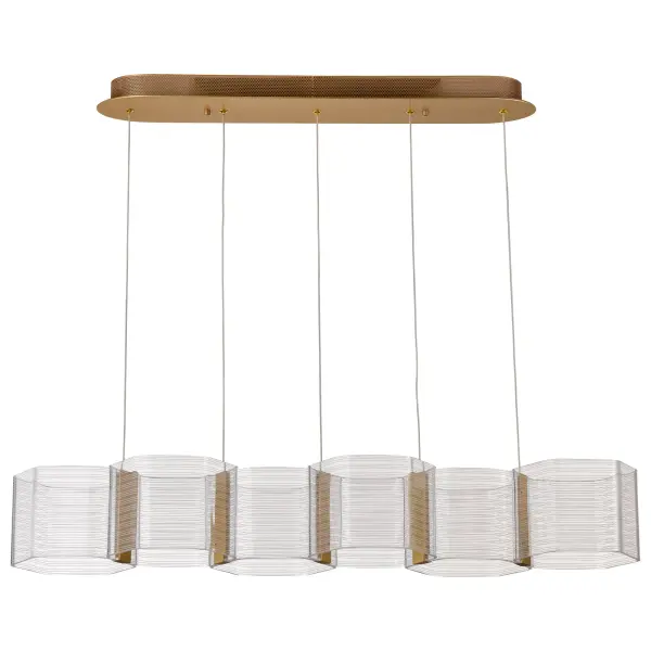 Kenzo LED 6-Light Island Pendant in Polished Anodized Bronze - Image 7