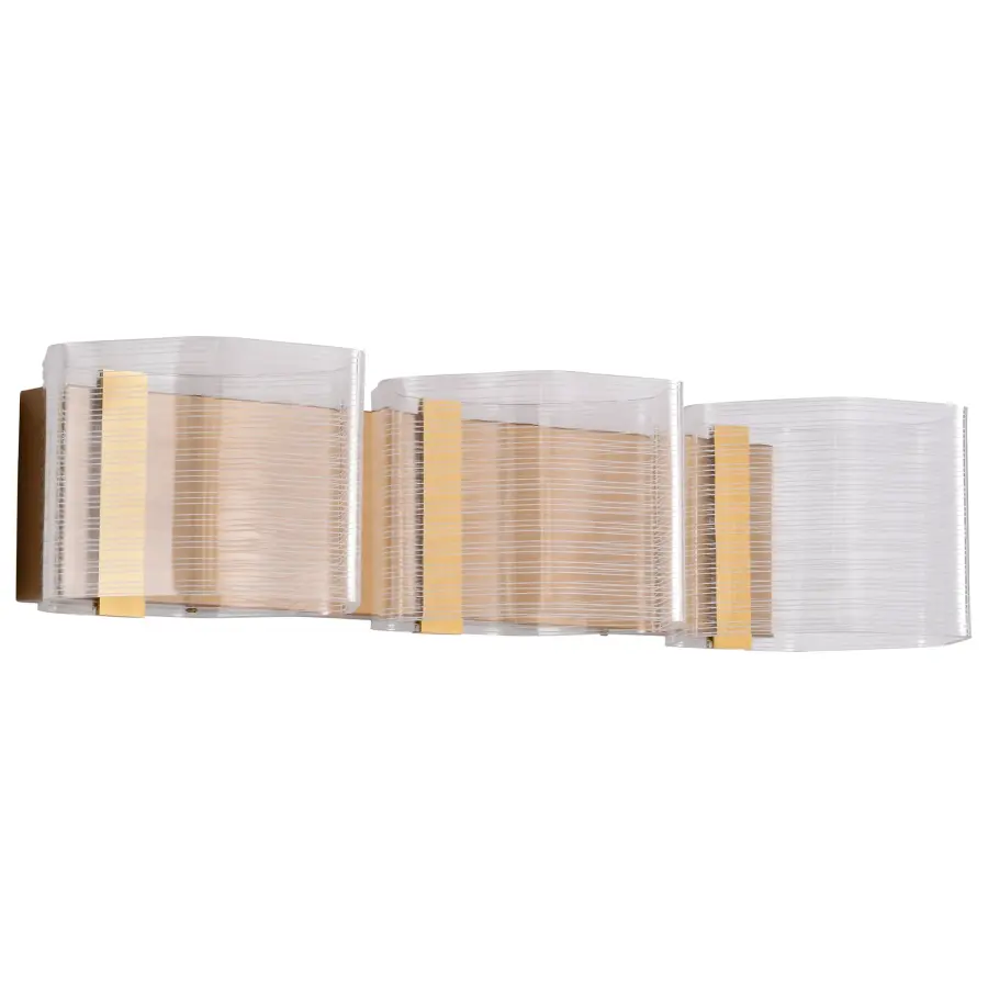 Kenzo LED 3-Light Vanity in Vintage Brass - Image 1