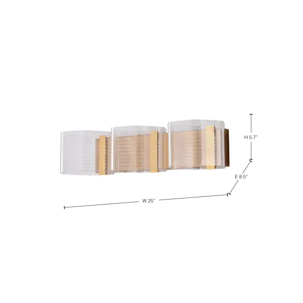 Kenzo LED 3-Light Vanity in Vintage Brass - Image 18