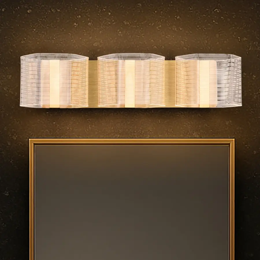 Kenzo LED 3-Light Vanity in Vintage Brass - Image 20