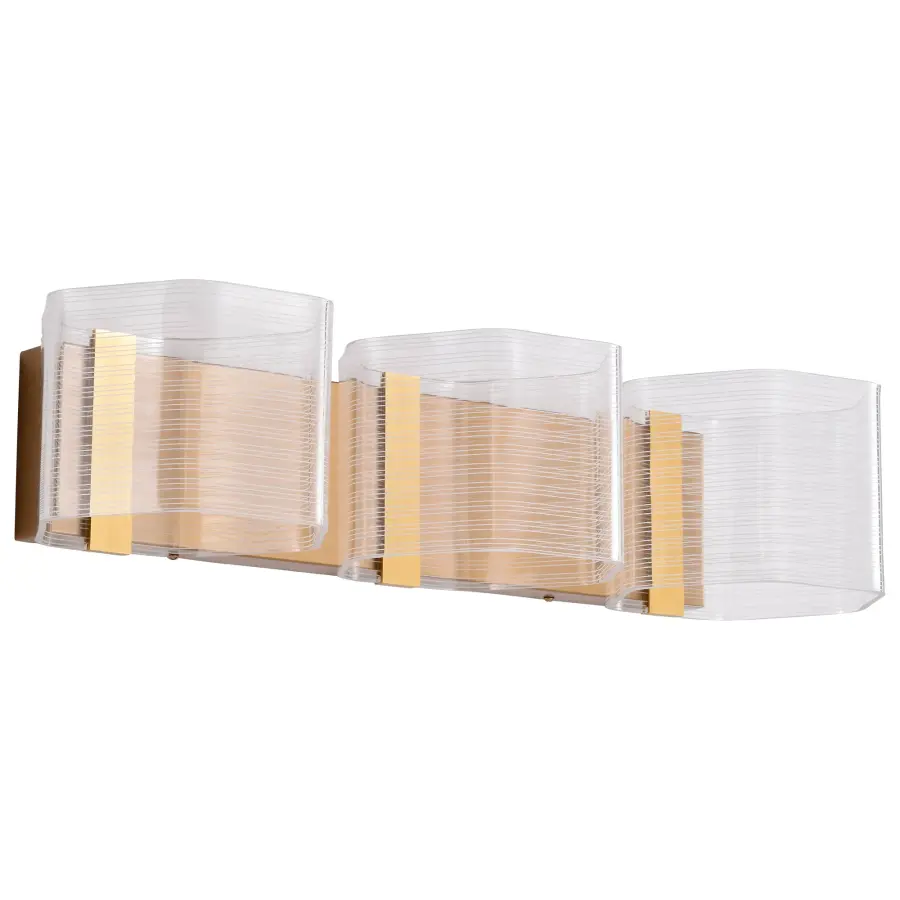 Kenzo LED 3-Light Vanity in Vintage Brass - Image 3