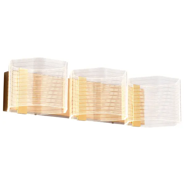Kenzo LED 3-Light Vanity in Vintage Brass - Image 4