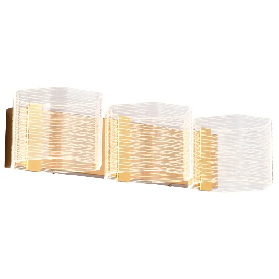 Kenzo LED 3-Light Vanity in Vintage Brass - Image 4