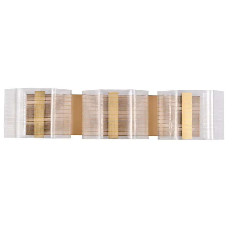 Kenzo LED 3-Light Vanity in Vintage Brass - Image 5