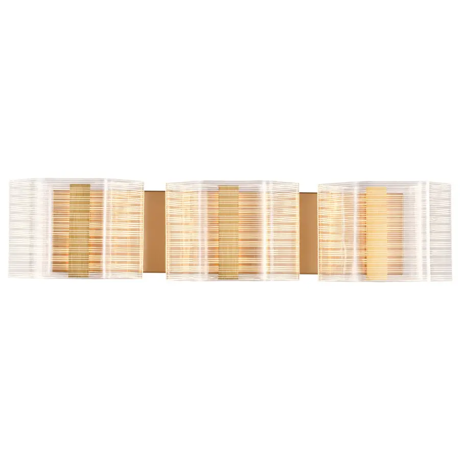 Kenzo LED 3-Light Vanity in Vintage Brass - Image 6