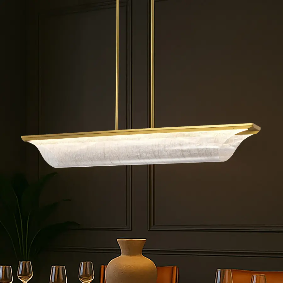 Idris LED Island Pendant in Vintage Brass - Image 17