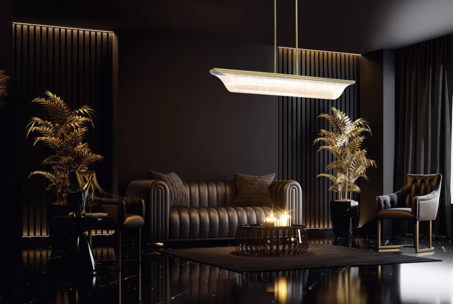 Idris LED Island Pendant in Vintage Brass - Image 18
