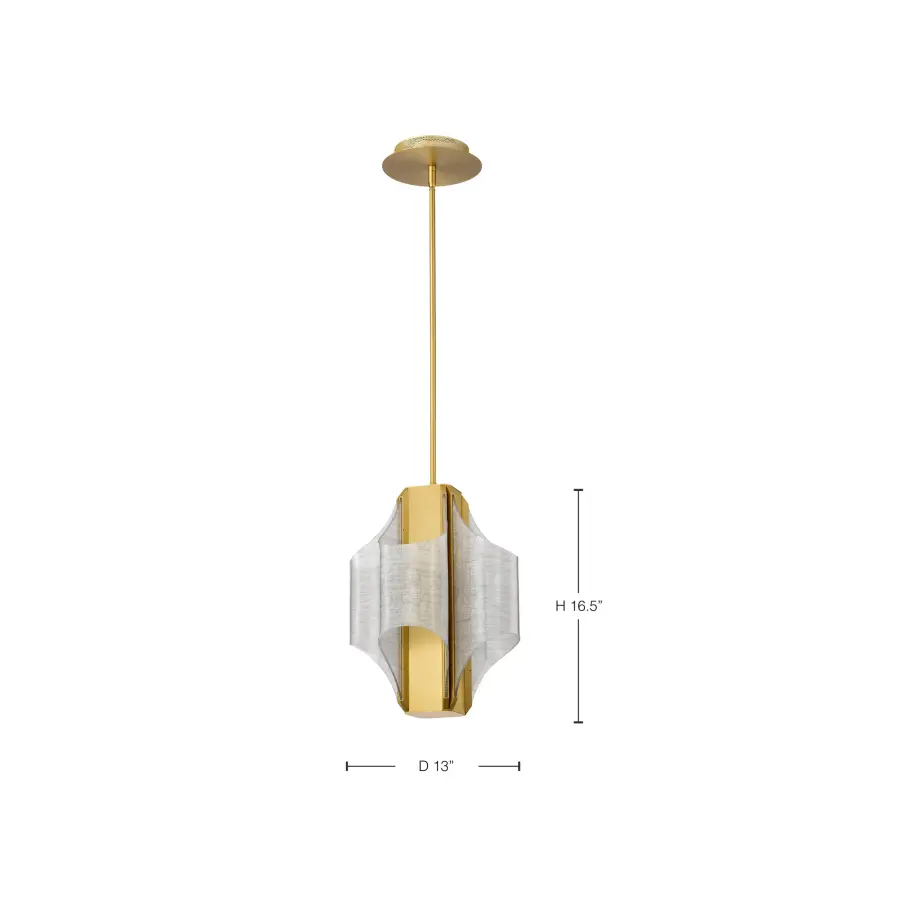 Idris LED 4-Light Pendant in Vintage Brass - Image 13