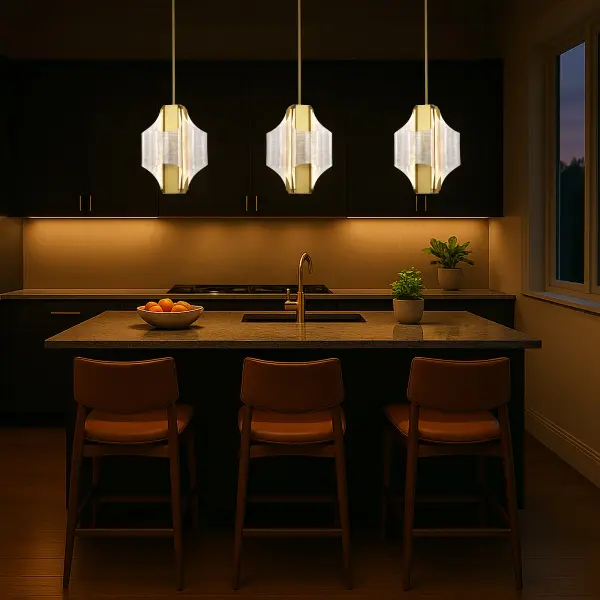 Idris LED 4-Light Pendant in Vintage Brass - Image 14